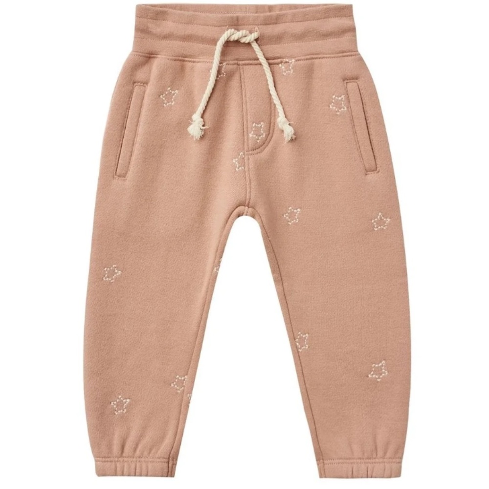 Rylee + Cru Jogger Sweatpants Pants - Dusty Rose Stars